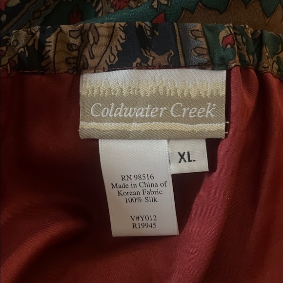 Gorgeous Silk Paisley Floral Scroll Pattern Coldwater Creek Silk Wrap Skirt XL - Picture 6 of 6